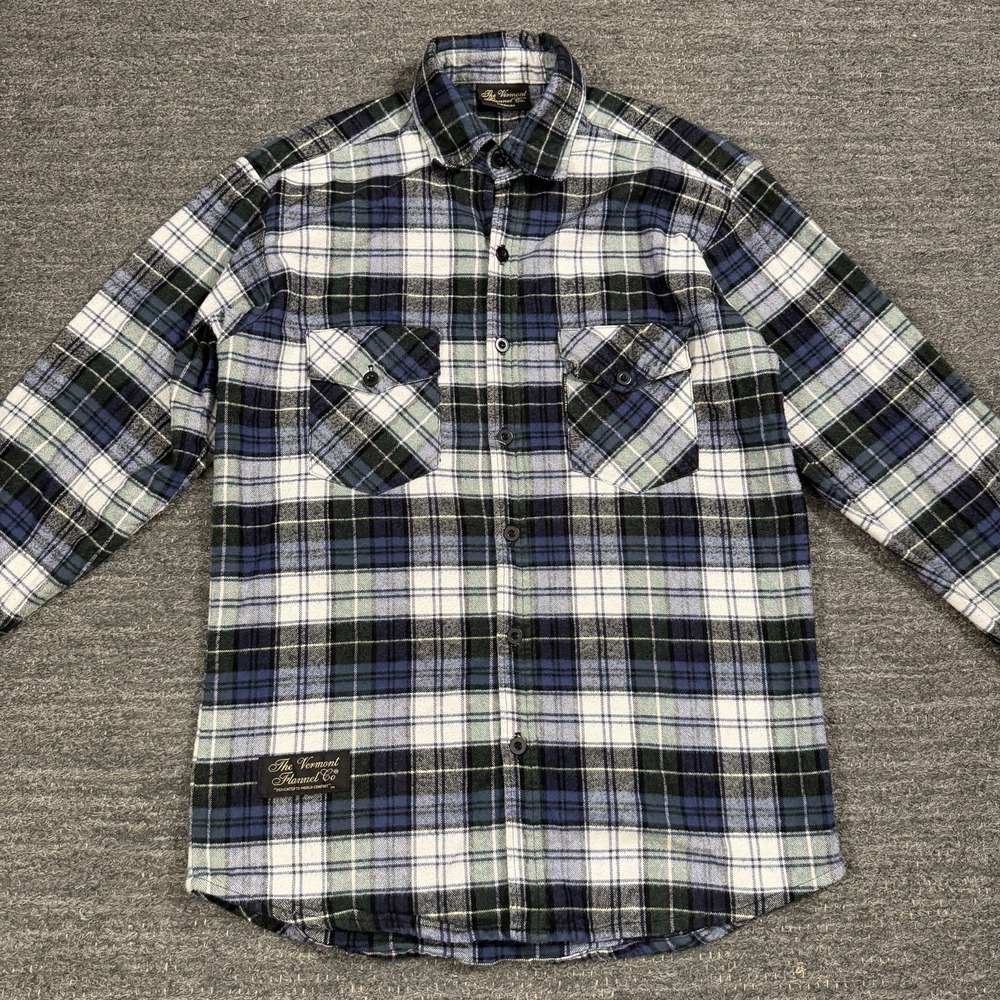 Vermont Flannel Company Classic Shirt Mens Medium Campbell Plaid Chest Pockets